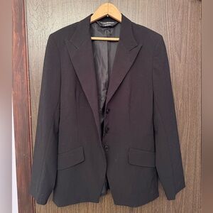 NORMA KAMALI PITCH BLACK STRUCTURED BLAZER SIZE XS 8